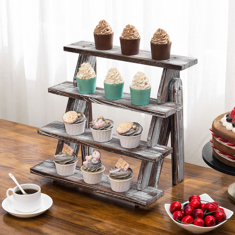 MyGift 4 Tier Solid Wood Display Riser and Stand Wayfair